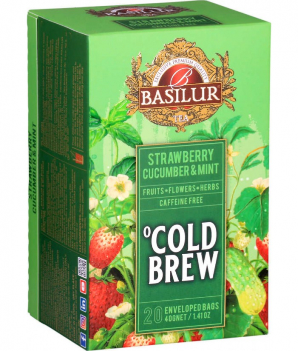 Ceai rece Basilur Brew Capsuni, Castraveti si Menta, 20 plicuri [2]