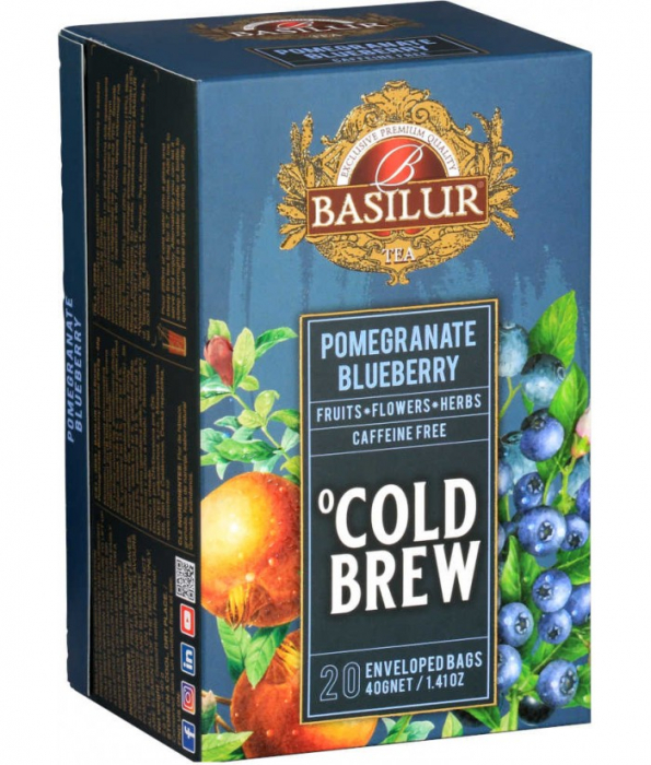Ceai rece Basilur Brew Pomegranate Blueberry, 20 plicuri [2]