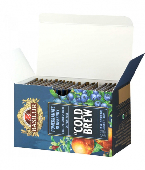 Ceai rece Basilur Brew Pomegranate Blueberry, 20 plicuri [4]