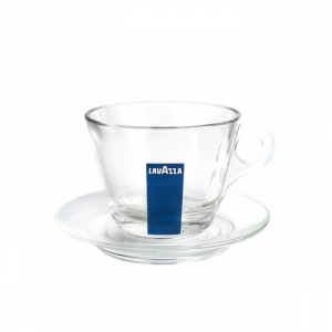Cesti si farfurii - Set cesti + farfurii cafea sticla Lavazza Cappucino, 12 buc
