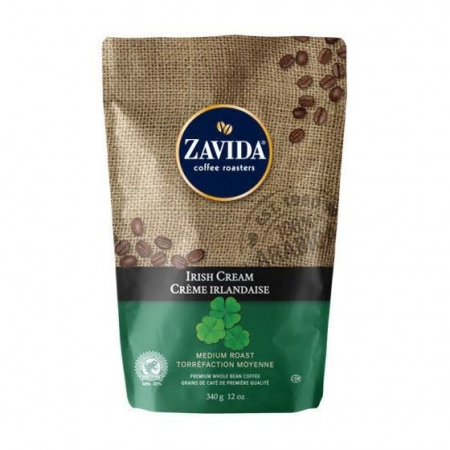 Cafea - Cafea boabe Zavida Irish Cream cu aroma de crema de whisky, 340g