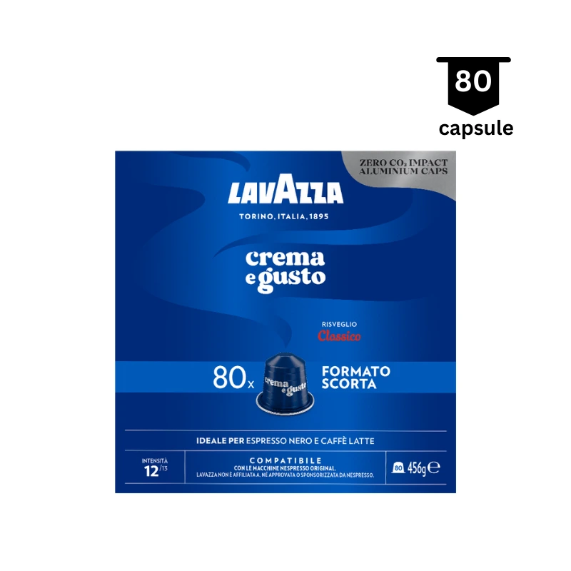 Cafea - Capsule aluminiu Lavazza Crema E Gusto Compatibile Nespresso, 80 buc