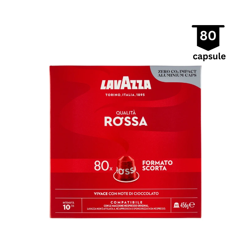 Cafea - Capsule aluminiu Lavazza Qualita Rossa Compatibile Nespresso, 80 buc