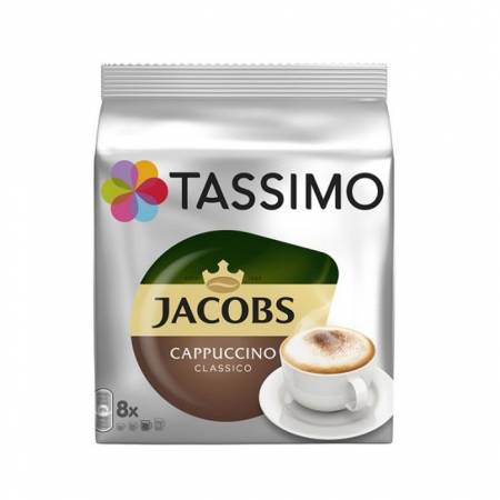 Cafea - Capsule Tassimo Jacobs Cappuccino Classico, 16 buc