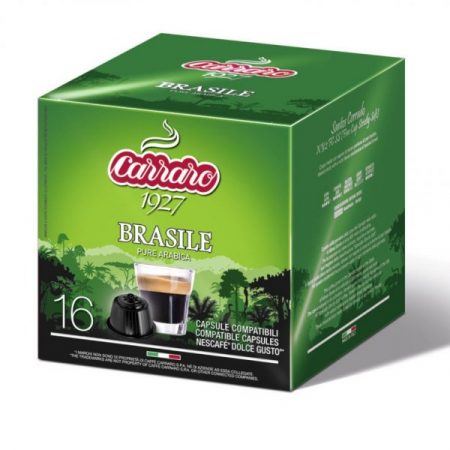 Cafea - Capsule Carraro Brasile Pure Arabica Dolce Gusto, 16 buc