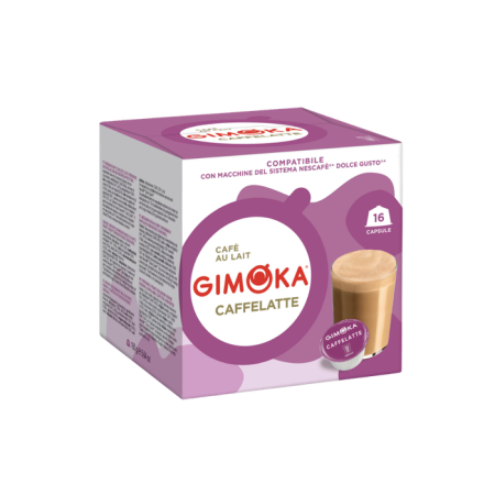 Capsule Cafea - Capsule Gimoka CaffeLatte compatibile Dolce Gusto, 16 buc