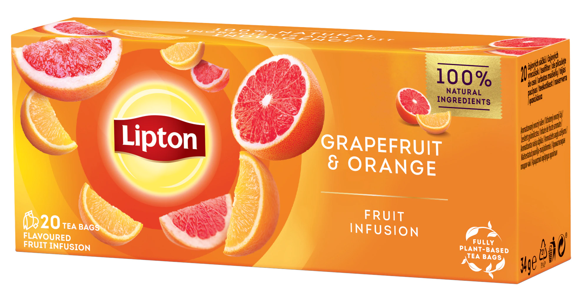 Ceai - Ceai infuzie Lipton din grapfruit si portocala, 20 plicuri