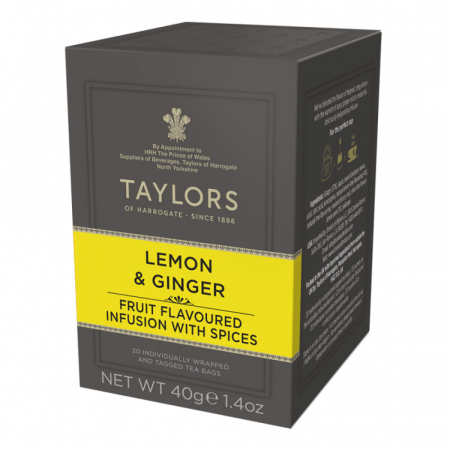 Ceai - Ceai lamaie si ghimbir Taylors of Herrogate, 20 plicuri, 40g
