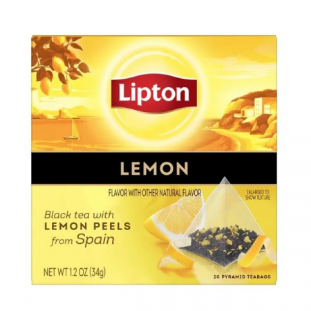 Ceai - Ceai negru cu lamaie Lipton, 20 plicuri