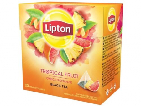 Ceai - Ceai negru Lipton Tropical Fruit piramide, 20 buc
