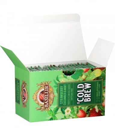 Ceai rece Basilur Brew Capsuni, Castraveti si Menta, 20 plicuri [2]
