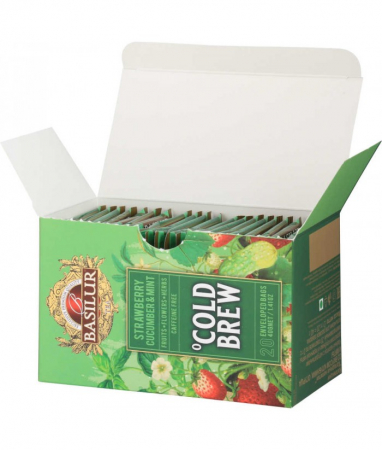 Ceai rece Basilur Brew Capsuni, Castraveti si Menta, 20 plicuri [3]
