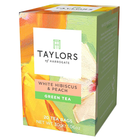 Ceai - Ceai Verde cu Hibiscus si Piersica Taylors of Harrogate, 20 pliculete