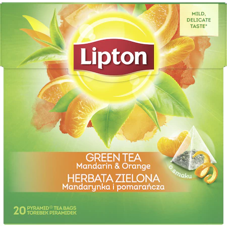 Ceai - Ceai verde Lipton Citrice piramida, 20 plicuri