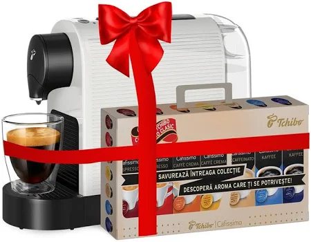 Aparate capsule - Espressor Tchibo Cafissimo Pure Plus alb + 60 capsule