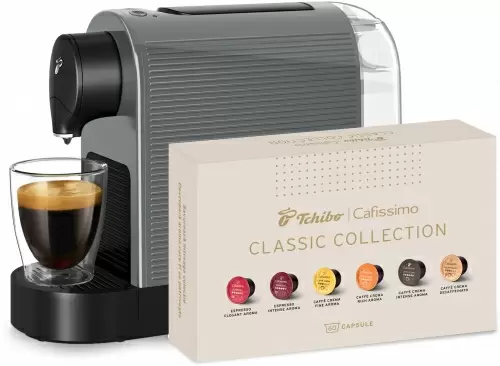 Aparate capsule - Espressor Tchibo Cafissimo Pure Plus gri + 60 capsule