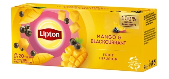 Ceai - Infuzie ceai Lipton de Mango si Coacaz Negru, 20 plicuri