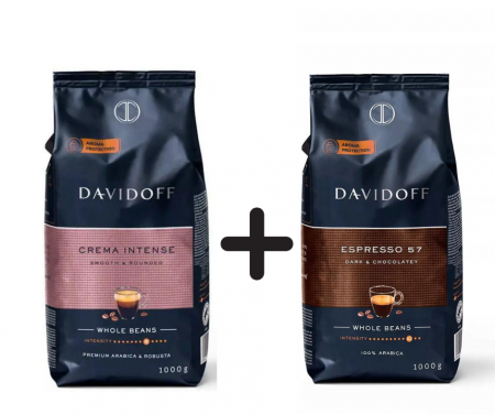 Cafea - PACHET Cafea boabe Davidoff Crema Intense 1kg + Espresso 57 1kg