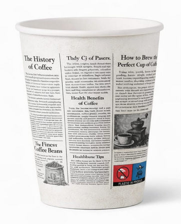 Pahare de cafea - Pahare carton Newspaper, 8 oz, 240 ml, 50 buc