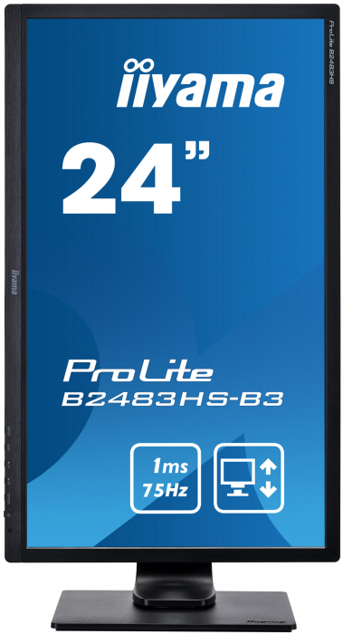 Monitor LED Iiyama ProLite 24", Full HD, HDMI, DVI, Boxe, Negru, B2483HS-B1 [2]