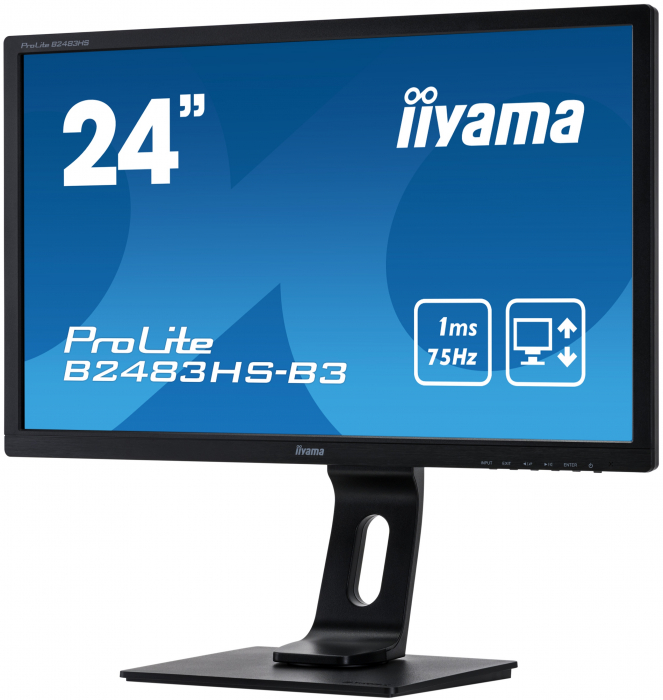 Monitor LED Iiyama ProLite 24", Full HD, HDMI, DVI, Boxe, Negru, B2483HS-B1 [5]
