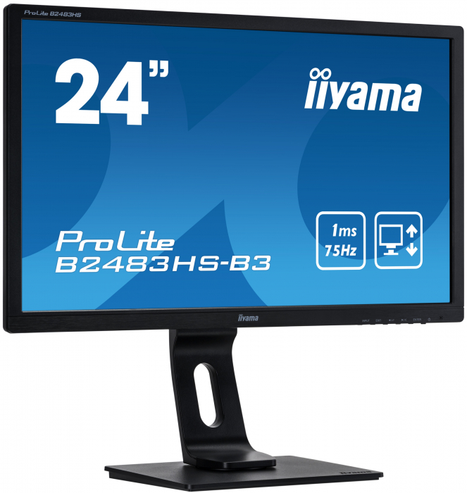 Monitor LED Iiyama ProLite 24", Full HD, HDMI, DVI, Boxe, Negru, B2483HS-B1 [3]