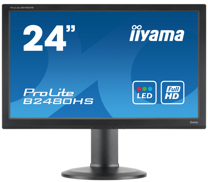 Monitor LED Iiyama ProLite 23.6", Full HD, HDMI, Boxe, Negru, B2480HS-B1 [3]