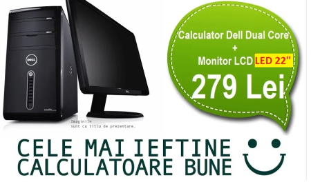 Calculator cu monitor - Calculator complet Dual Core cu monitor LCD 22 Pachet PROMO!