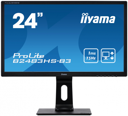 Second hand - Monitor LED Iiyama ProLite 24", Full HD, HDMI, DVI, Boxe, Negru, B2483HS-B1