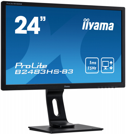 Monitor LED Iiyama ProLite 24", Full HD, HDMI, DVI, Boxe, Negru, B2483HS-B1 [2]