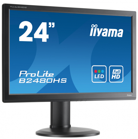 Second hand - Monitor LED Iiyama ProLite 23.6", Full HD, HDMI, Boxe, Negru, B2480HS-B1