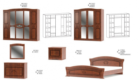 Dormitor Milano maro 5 uși [1]