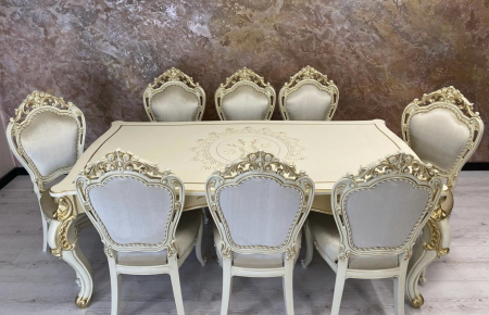 Set masa cu 8 scaune crem [0]