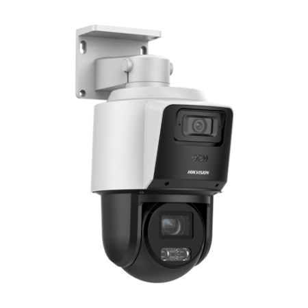 Camere supraveghere - Camera IP TandemVu PTZ, 4MP, 10X, IR max. 80m DarkFighter, WL 30m, PoE – HIKVISION DS-2SE3C410MWG-E14-2.8mm