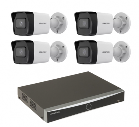 Kit supraveghere - Kit supraveghere Hikvision 4 camere IP 4MP IR 30m PoE NVR 4 canale 12MP PoE