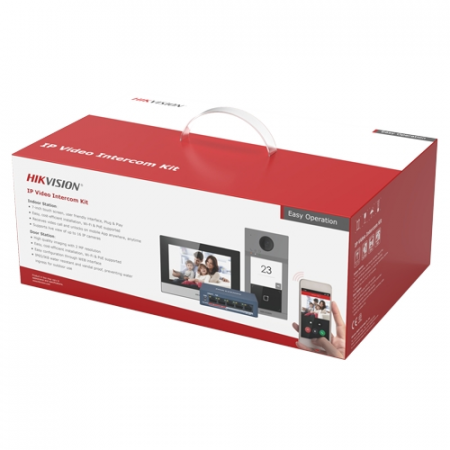 KIT videointerfon pentru o familie’Wi-Fi 2.4Ghz’monitor 7 inch – HIKVISION DS-KIS604-S [1]