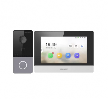 Videointerfoane - KIT videointerfon TCP/IP pentru 1 familie, monitor TFT LCD 7 inch – HIKVISION