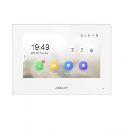 Posturi interioare si exterioare - Monitor videointerfon TCP/IP, TFT LCD 7 inch touch screen, PoE – HIKVISION DS-KH6320-LE1-W