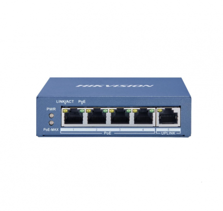 Switch - Switch 4 porturi POE Gigabit Hikvison DS-3E0505P-E