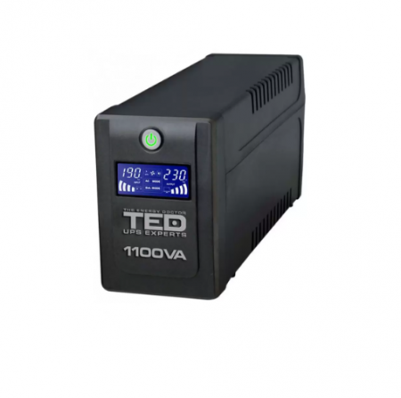 Surse alimentare - UPS 1100VA / 600W LCD Line Interactive cu stabilizator 4 iesiri schuko TED UPS Expert TED001573
