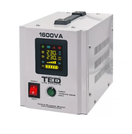 Acumulatori si baterii - UPS 1600VA/1050W runtime extins utilizeaza doi acumulatori (neinclusi) TED UPS Expert TED000330