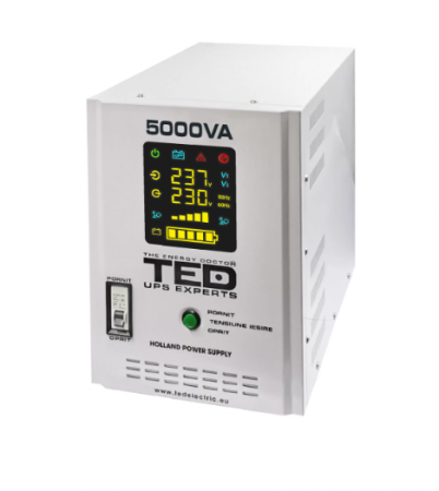 Acumulatori si baterii - UPS 5000VA/3500W runtime extins utilizeaza doi acumulatori (neinclusi) TED UPS Expert TED001689