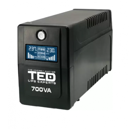 Surse alimentare - UPS 700VA / 400W LCD display Line Interactive cu stabilizator 2 iesiri schuko TED UPS Expert TED001559