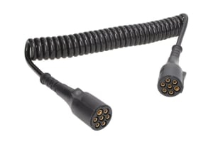 Cablu electric spiralat (poliuretan, lungime de lucru 3,5m, lungime maxima 4m, 1x1+6x0,75, cu dopuri feminine, 7 numar pini, dopuri acoperite; tip N) [1]