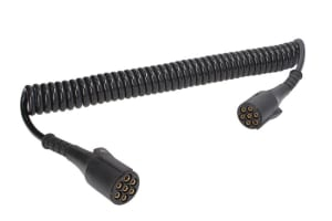 Cablu electric spiralat (poliuretan, lungime de lucru 4,5m, lungime maxima 5,2m, 1x1+6x0,75, cu dopuri feminine, 7 numar pini, dopuri acoperite; tip N) [1]