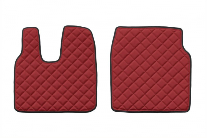Covor podea camion potrivit MAN, cabina L, XL ECO-LEATHER, set 3 buc. (material - eco-piele, culoare - rosu) potrivit MAN TGL I, TGM dupa 2016 [2]