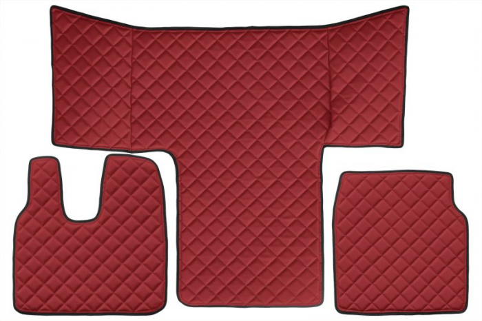 Covor podea camion potrivit MAN, cabina L, XL ECO-LEATHER, set 3 buc. (material - eco-piele, culoare - rosu) potrivit MAN TGL I, TGM dupa 2016 [1]