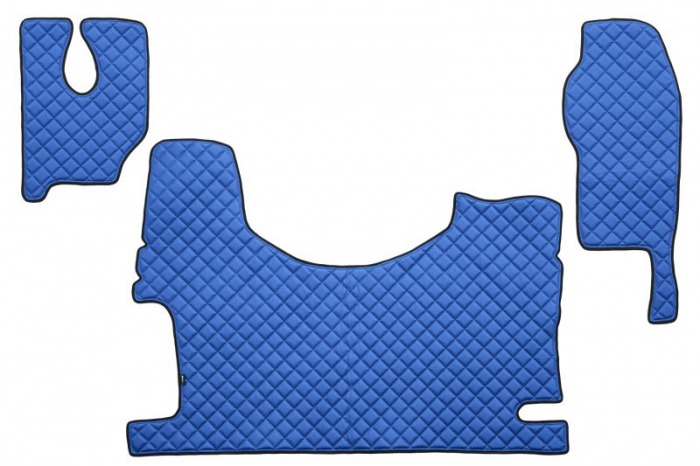 Covor podea camion potrivit MERCEDES, Scaun fix pentru pasager tunel inalt, ECO-LEATHER, set 3 buc. (material - eco-piele, culoare - albastru) [1]