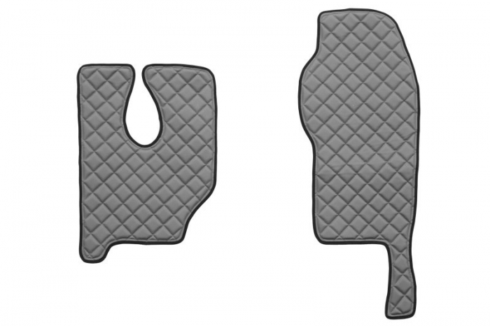 Covor podea camion potrivit MERCEDES, Scaun fix pentru pasager tunel inalt, ECO-LEATHER, set 3 buc. (material - eco-piele, culoare - gri)  [2]