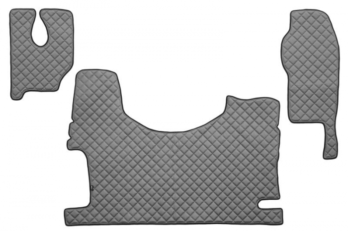 Covor podea camion potrivit MERCEDES, Scaun fix pentru pasager tunel inalt, ECO-LEATHER, set 3 buc. (material - eco-piele, culoare - gri)  [1]